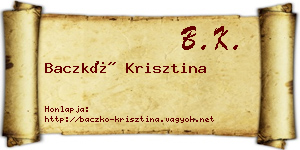 Baczkó Krisztina névjegykártya
